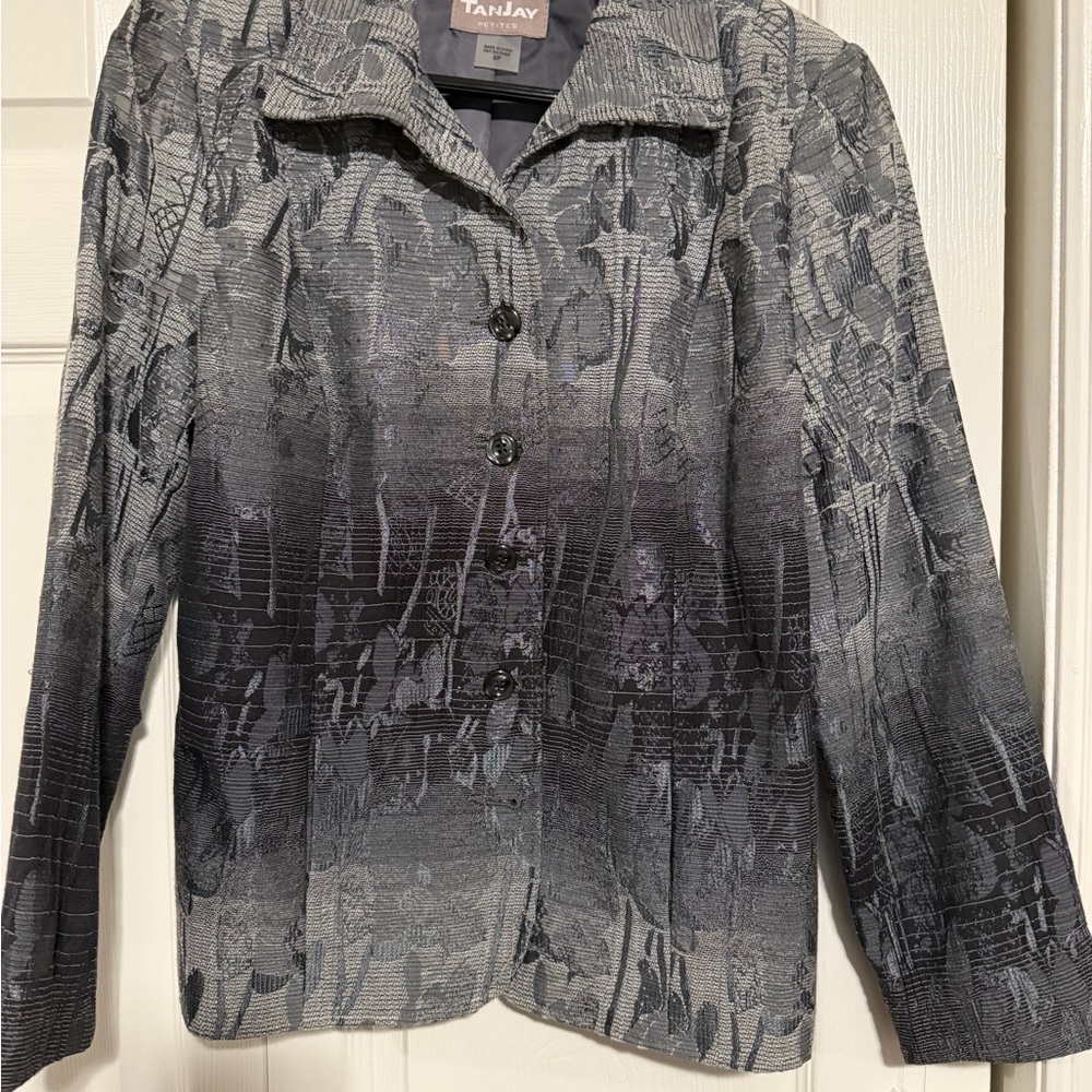 TanJay Women's Elegant Gray Patterned Blazer